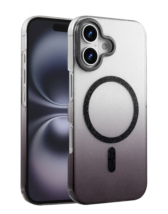 Newface Apple iPhone 16 Plus Glossy Magsafe Kapak - Siyah