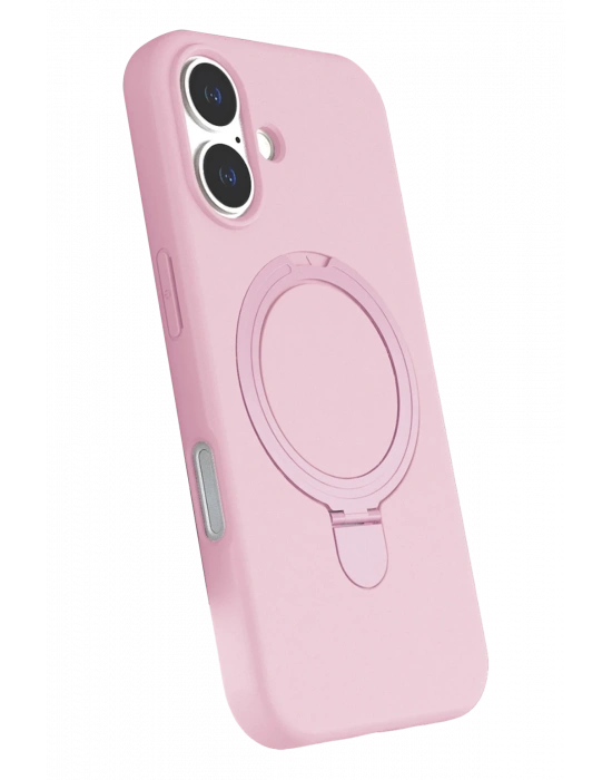 Newface Apple iPhone 16 Plus Regal Magsafe Standlı Kapak - Açık Pembe