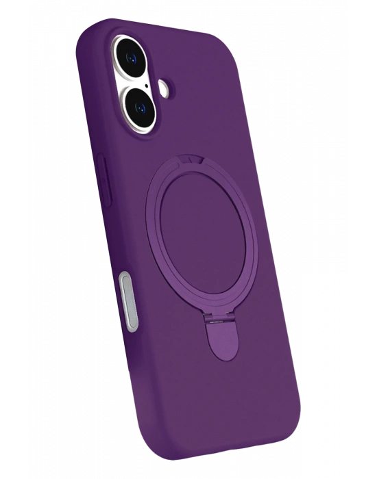 Newface Apple iPhone 16 Plus Regal Magsafe Standlı Kapak - Derin Mor