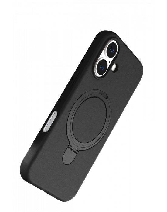 Newface Apple iPhone 16 Plus Regal Magsafe Standlı Kapak - Siyah