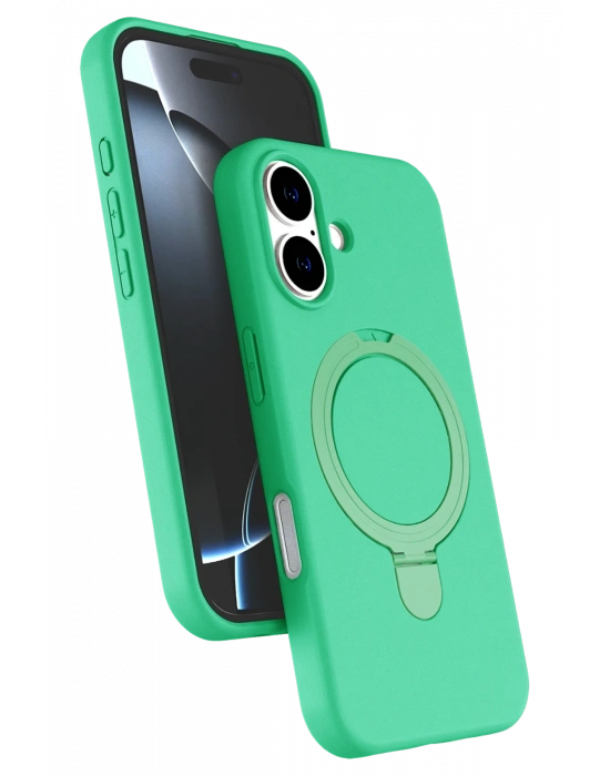 Newface Apple iPhone 16 Plus Regal Magsafe Standlı Kapak - Yeşil
