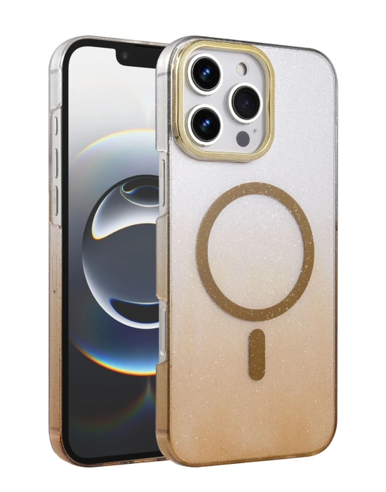 Newface Apple iPhone 16 Pro Glossy Magsafe Kapak - Çöl Titanyum