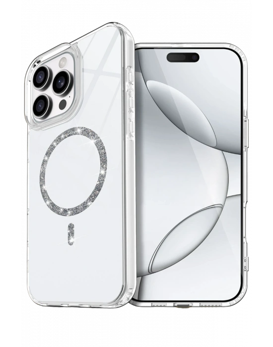 Newface Apple iPhone 16 Pro Live Diamond Magsafe Kapak - Şeffaf