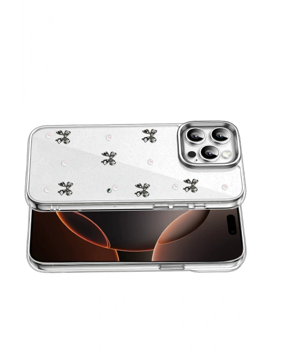 Newface Apple iPhone 16 Pro Max Fiyonk Desenli Kapak - Desen 8