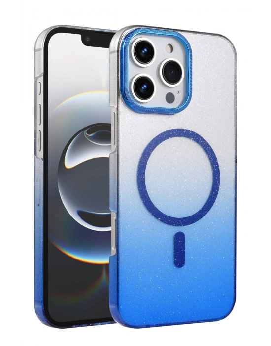 Newface Apple iPhone 16 Pro Max Glossy Magsafe Kapak - Mavi