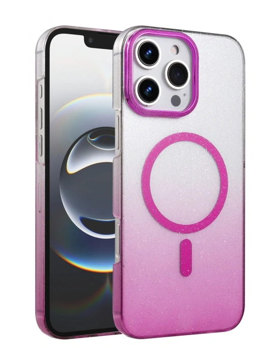 Newface Apple iPhone 16 Pro Max Glossy Magsafe Kapak - Mor