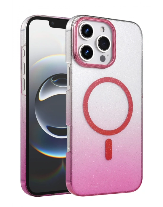 Newface Apple iPhone 16 Pro Max Glossy Magsafe Kapak - Pembe