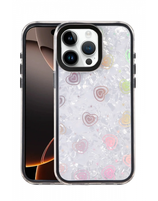 Newface Apple iPhone 16 Pro Max Lumi Desenli Kapak - Siyah