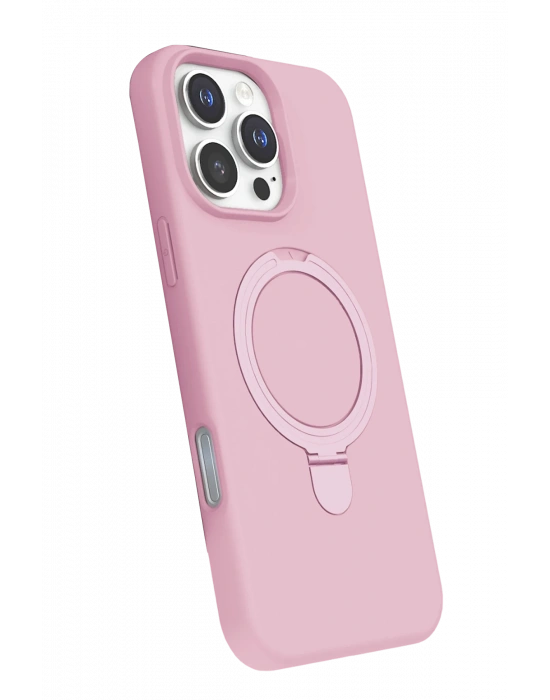 Newface Apple iPhone 16 Pro Max Regal Magsafe Standlı Kapak - Açık Pembe