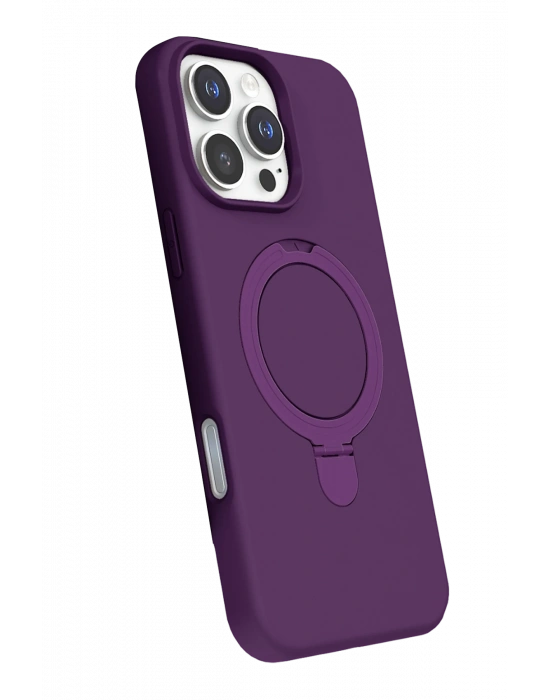 Newface Apple iPhone 16 Pro Max Regal Magsafe Standlı Kapak - Derin Mor