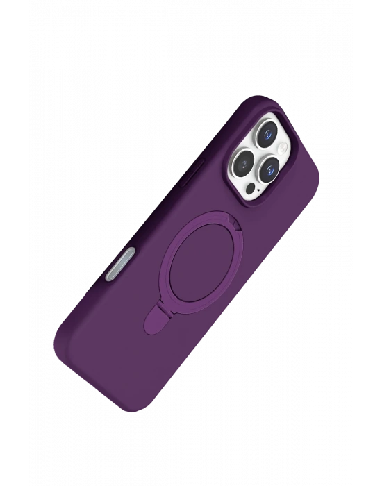 Newface Apple iPhone 16 Pro Max Regal Magsafe Standlı Kapak - Derin Mor