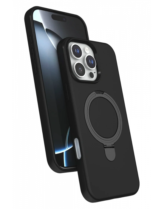 Newface Apple iPhone 16 Pro Max Regal Magsafe Standlı Kapak - Siyah