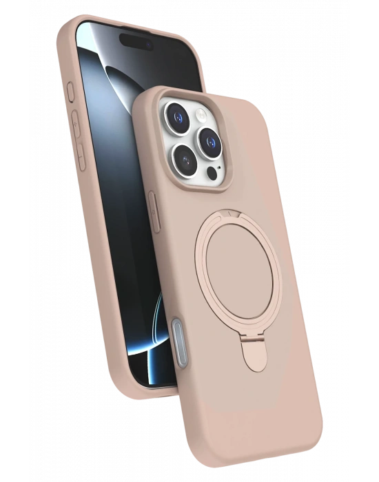 Newface Apple iPhone 16 Pro Regal Magsafe Standlı Kapak - Çöl Titanyum