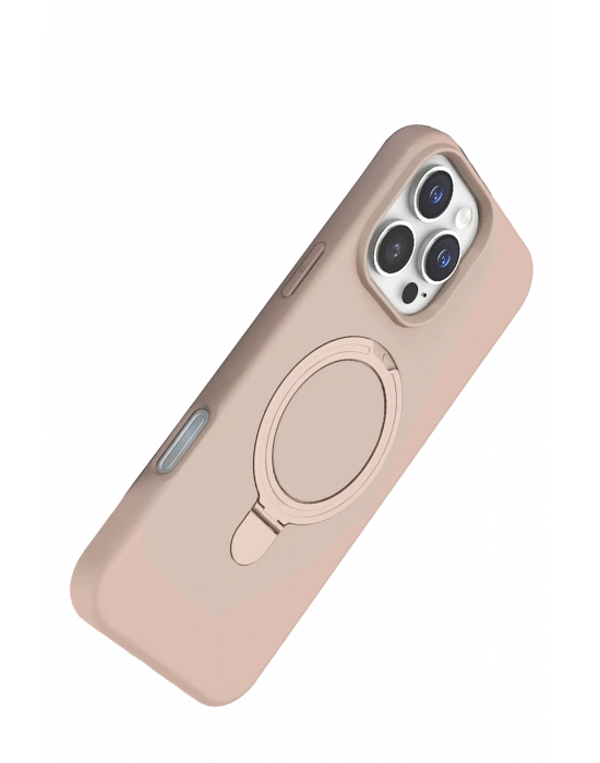 Newface Apple iPhone 16 Pro Regal Magsafe Standlı Kapak - Çöl Titanyum