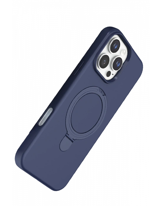 Newface Apple iPhone 16 Pro Regal Magsafe Standlı Kapak - Lacivert