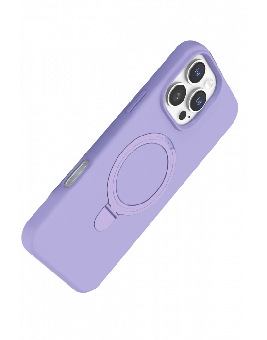 Newface Apple iPhone 16 Pro Regal Magsafe Standlı Kapak - Lila