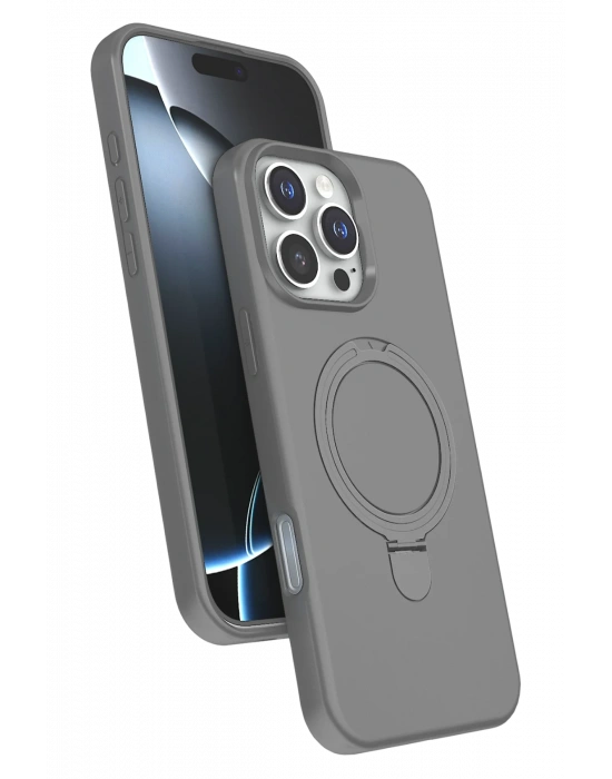 Newface Apple iPhone 16 Pro Regal Magsafe Standlı Kapak - Titan Gri