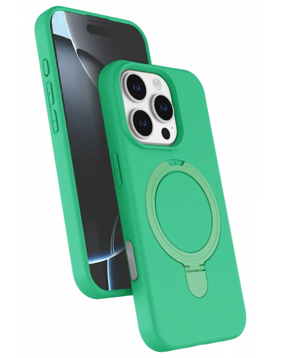 Newface Apple iPhone 16 Pro Regal Magsafe Standlı Kapak - Yeşil