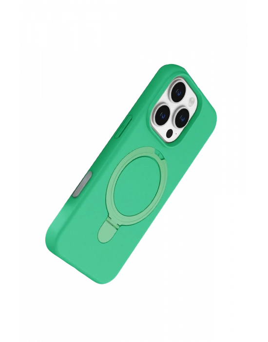 Newface Apple iPhone 16 Pro Regal Magsafe Standlı Kapak - Yeşil