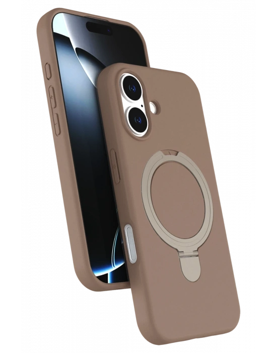 Newface Apple iPhone 16 Regal Magsafe Standlı Kapak - Çöl Titanyum