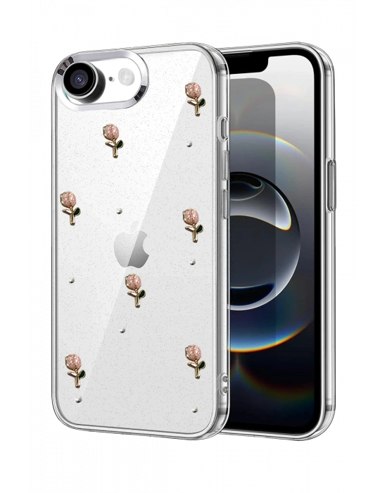 Newface Apple iPhone 16E Fiyonk Desenli Kapak - Desen 6