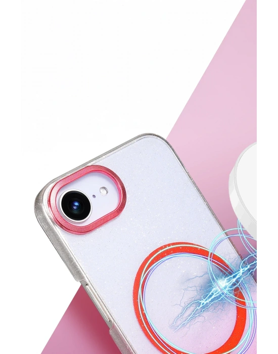 Newface Apple iPhone 16E Glossy Magsafe Kapak - Çöl Titanyum