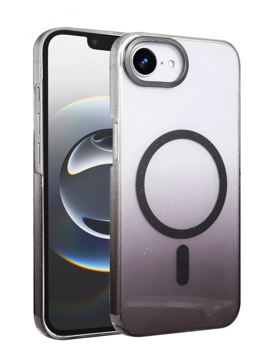 Newface Apple iPhone 16E Glossy Magsafe Kapak - Siyah