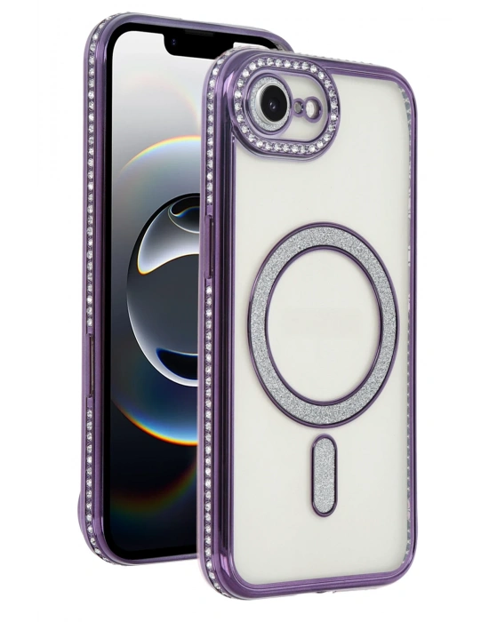 Newface Apple iPhone 16E Joke Simli Magneticsafe Kılıf - Derin Mor