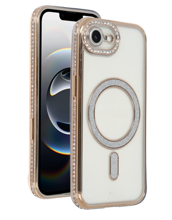 Newface Apple iPhone 16E Joke Simli Magneticsafe Kılıf - Gold