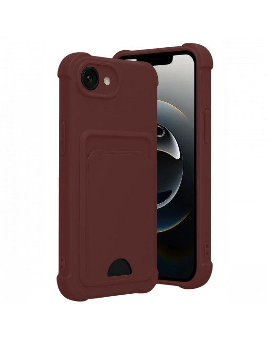 Newface Apple iPhone 16E Kelvin Kartvizitli Silikon - Bordo