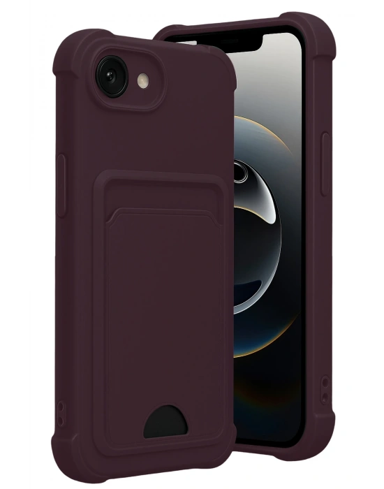 Newface Apple iPhone 16E Kelvin Kartvizitli Silikon - Derin Mor