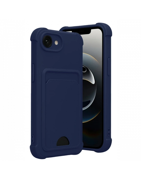 Newface Apple iPhone 16E Kelvin Kartvizitli Silikon - Lacivert