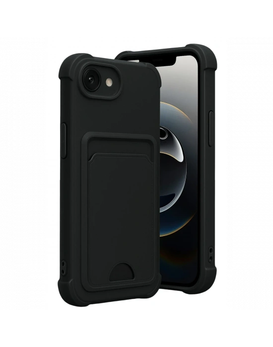 Newface Apple iPhone 16E Kelvin Kartvizitli Silikon - Siyah