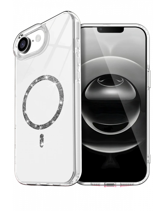 Newface Apple iPhone 16E Live Diamond Magsafe Kapak - Şeffaf