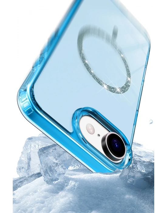 Newface Apple iPhone 16E Live Diamond Magsafe Kapak - Yeşil