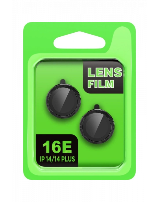 Newface Apple iPhone 16E Raze Metal Kamera Lens - Siyah