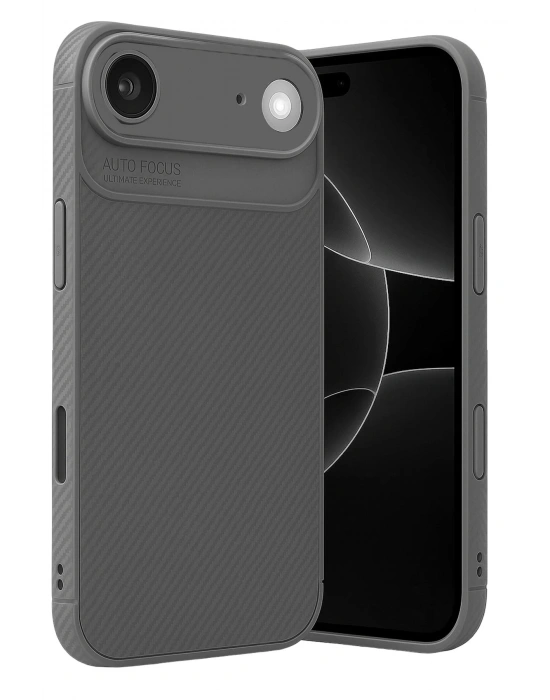 Newface Apple iPhone 17 Air Auto Focus Karbon Kapak - Gri