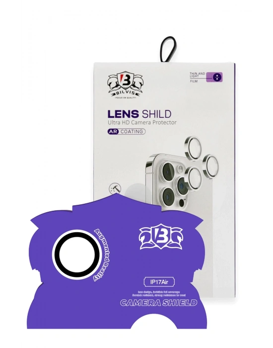 Newface Apple iPhone 17 Air Bilvis Titan Kamera Lens - Gümüş