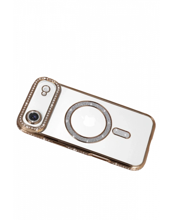 Newface Apple iPhone 17 Air Joke Simli Magneticsafe Kılıf - Gold