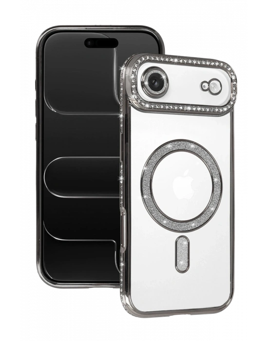 Newface Apple iPhone 17 Air Joke Simli Magneticsafe Kılıf - Gümüş