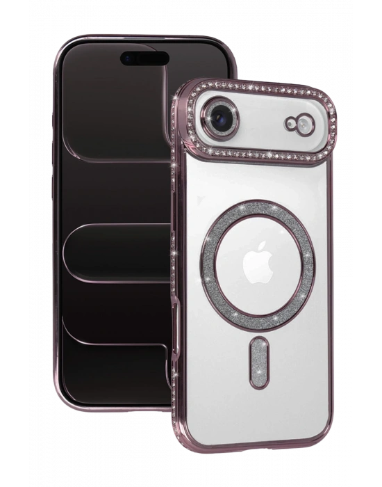 Newface Apple iPhone 17 Air Joke Simli Magneticsafe Kılıf - Pembe