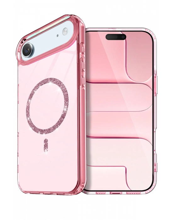 Newface Apple iPhone 17 Air Live Diamond Magsafe Kapak - Pembe