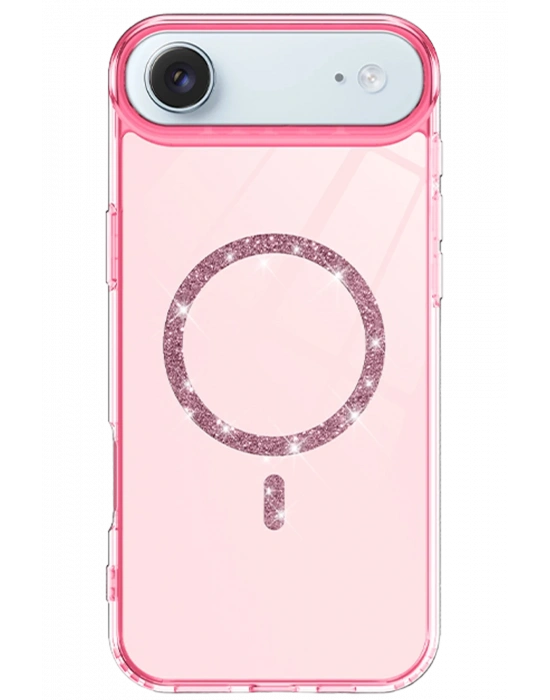 Newface Apple iPhone 17 Air Live Diamond Magsafe Kapak - Pembe