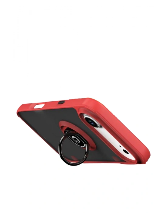 Newface Apple iPhone 17 Air Montreal Yüzüklü Silikon Kapak - Kırmızı