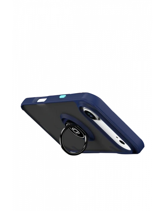 Newface Apple iPhone 17 Air Montreal Yüzüklü Silikon Kapak - Lacivert