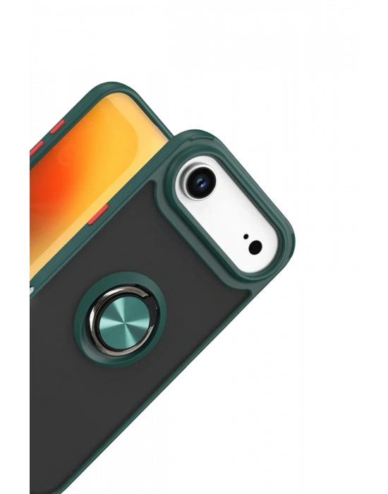 Newface Apple iPhone 17 Air Montreal Yüzüklü Silikon Kapak - Yeşil