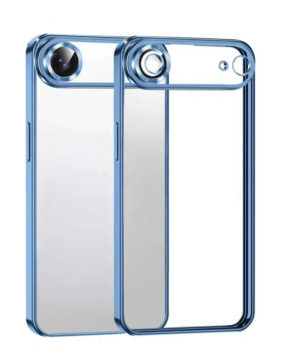 Newface Apple iPhone 17 Air Razer Lensli Silikon - Açık Mavi