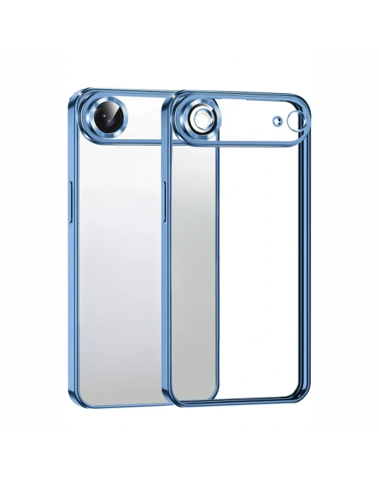 Newface Apple iPhone 17 Air Razer Lensli Silikon - Açık Mavi