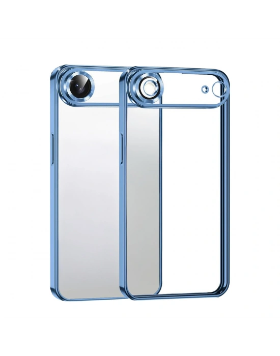 Newface Apple iPhone 17 Air Razer Lensli Silikon - Açık Mavi