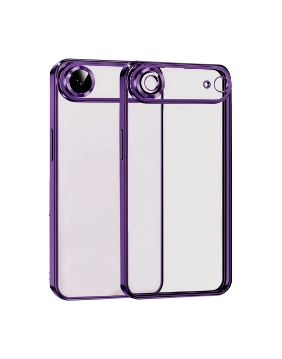 Newface Apple iPhone 17 Air Razer Lensli Silikon - Açık Mor